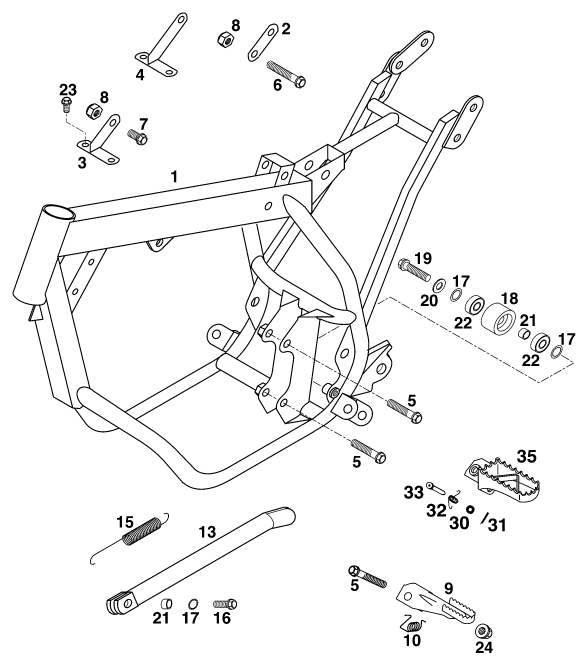 Sprängskiss: Frame – KTM 50 SX JUNIOR 2000