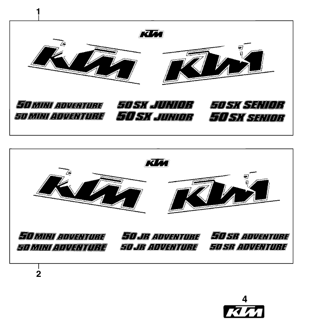 Sprängskiss: Decal – KTM 50 SX JUNIOR 2000