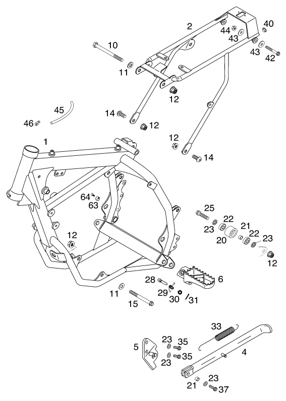 Sprängskiss: Frame – KTM 60 SX 2000