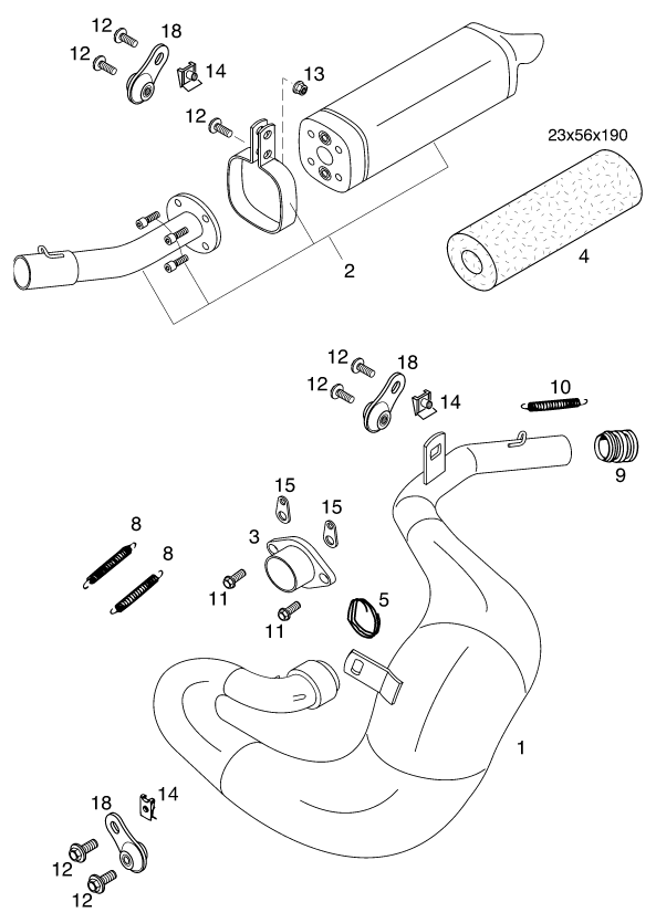 Sprängskiss: Exhaust System – KTM 60 SX 2000