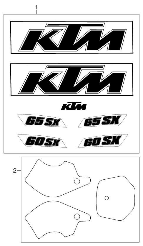 Sprängskiss: Decal – KTM 60 SX 2000