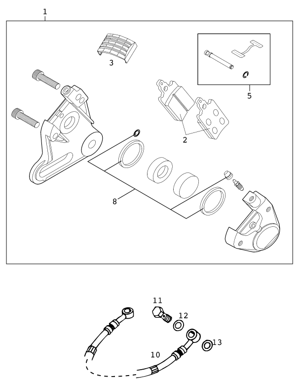Sprängskiss: Rear Brake Caliper – KTM 60 SX 2000