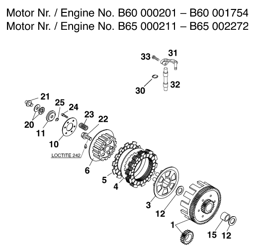 Sprängskiss: Clutch – KTM 60 SX 2000