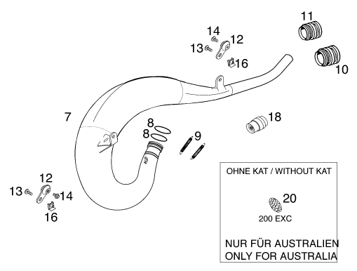 Sprängskiss: Exhaust System – KTM 200 EXC 2000