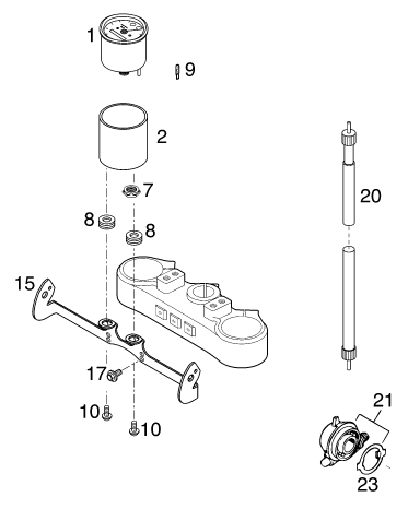 Sprängskiss: Instruments / Lock System – KTM 620 SC SUPER-MOTO 2001