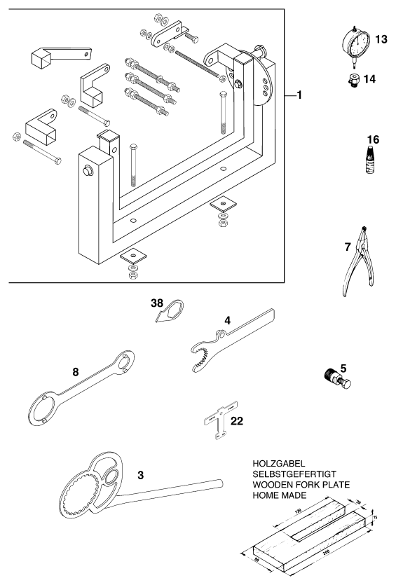 Sprängskiss: Special Tools (Engine) – KTM 200 EXC 2000