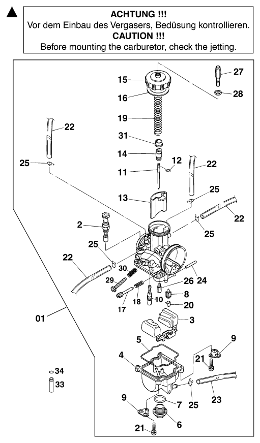 Sprängskiss: Carburetor – KTM 200 EXC 2000
