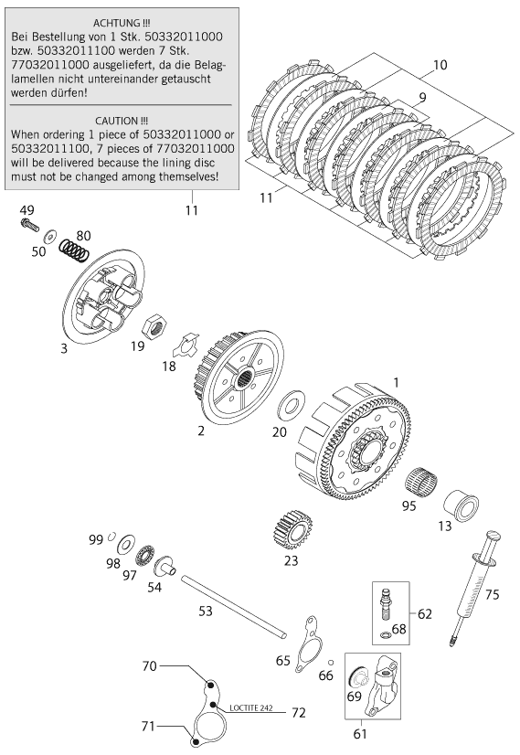 Sprängskiss: Clutch – KTM 125 SUPERMOTO 100 2001