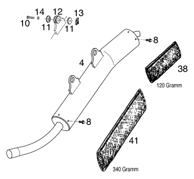 Sprängskiss: Exhaust System – KTM 125 EXE 100 2000