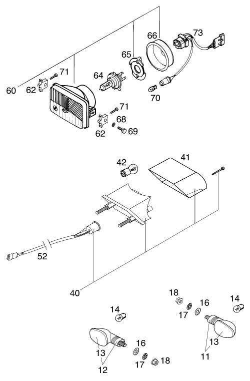 Sprängskiss: Lighting System – KTM 125 EXE 100 2000