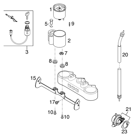 Sprängskiss: Instruments / Lock System – KTM 125 EXE 100 2000