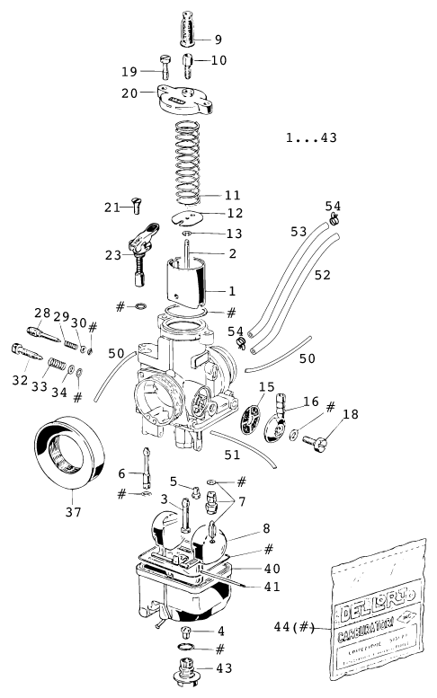 Sprängskiss: Carburetor – KTM 125 SUPERMOTO 100 2001