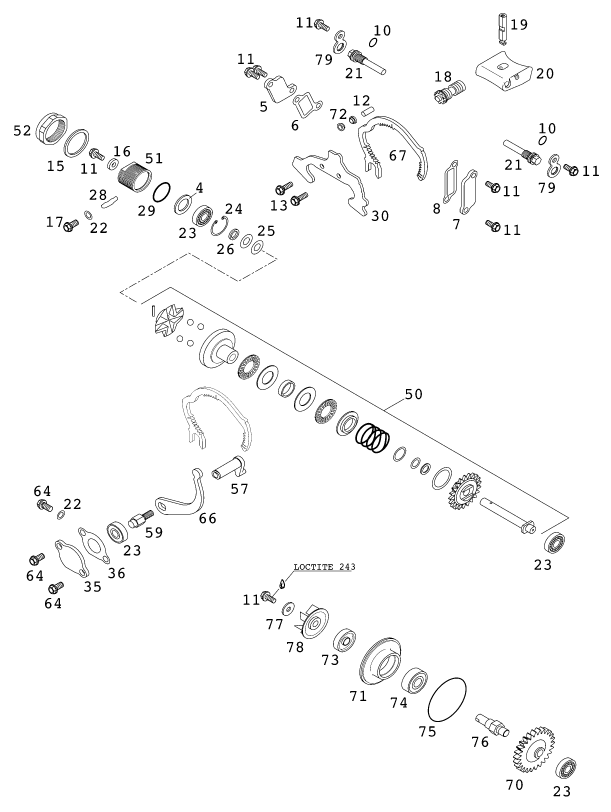 Sprängskiss: Exhaust Control – KTM 125 SUPERMOTO 100 2001