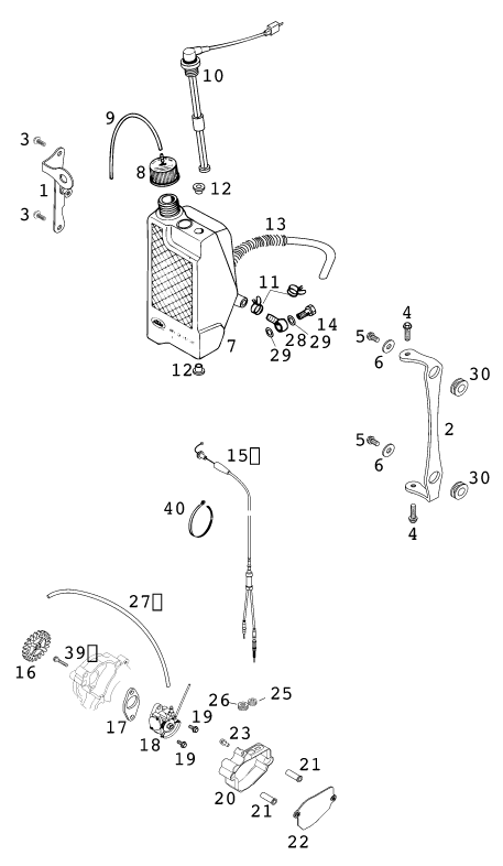 Sprängskiss: Lubricating System – KTM 125 SUPERMOTO 100 2001