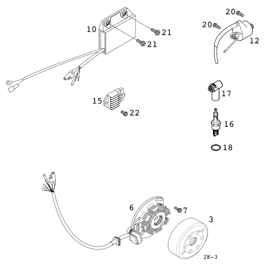 Sprängskiss: Ignition System – KTM 125 SUPERMOTO 100 2001