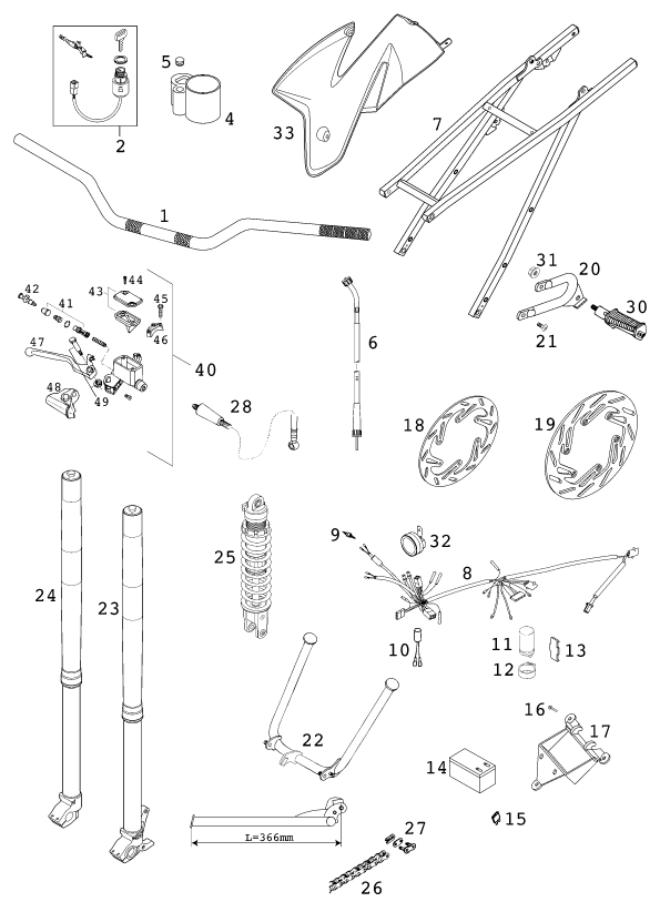 Sprängskiss: New Parts – KTM 200 EXC SGP 2000