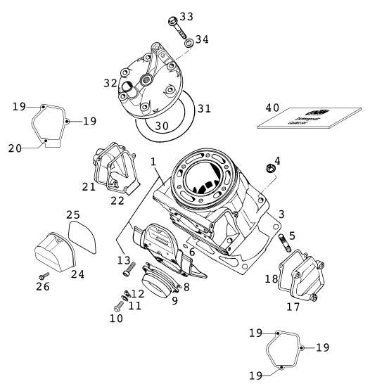 Sprängskiss: Cylinder – KTM 380 MXC 2000