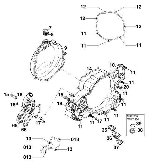 Sprängskiss: Clutch Cover – KTM 380 MXC 2000