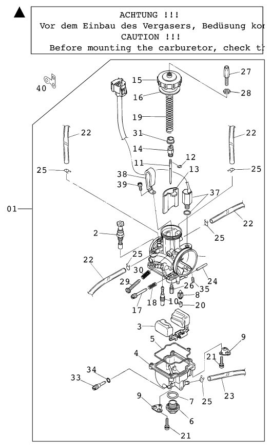 Sprängskiss: Carburetor – KTM 250 SX 2000