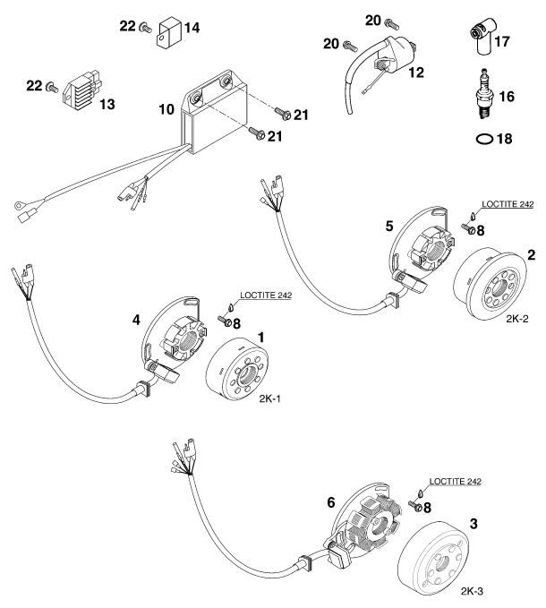 Sprängskiss: Ignition System – KTM 380 MXC 2000