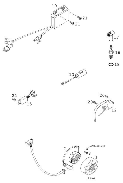 Sprängskiss: Ignition System – KTM 300 EXC SIX-DAYS 2001
