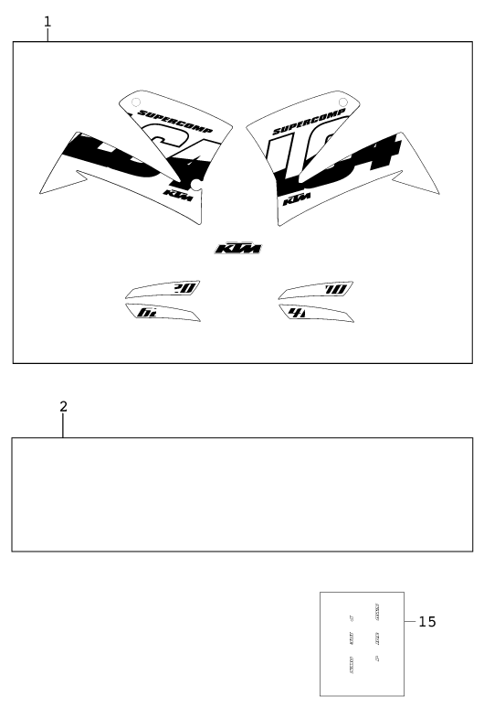 Sprängskiss: Decal – KTM 620 SC 2000
