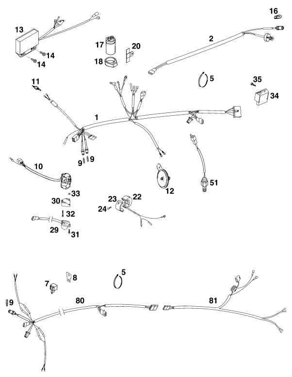 Sprängskiss: Wiring Harness – KTM 620 SC 2000