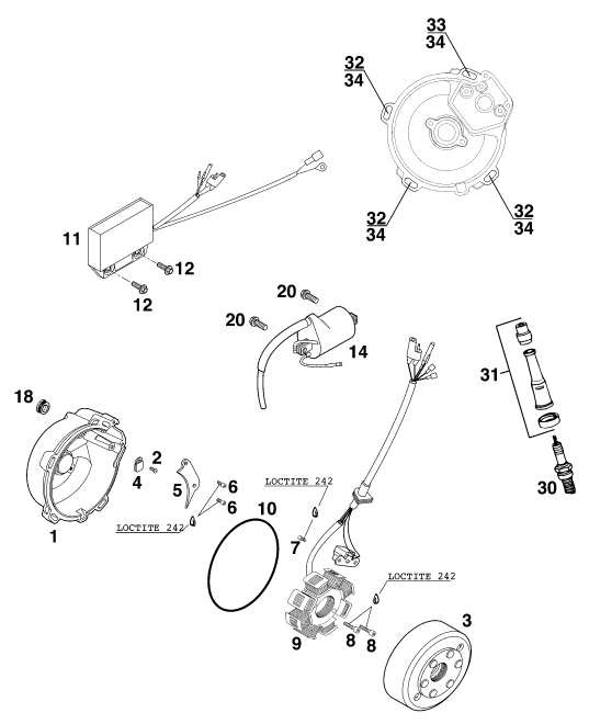 Sprängskiss: Ignition System – KTM 620 SUP-COMP 20kW