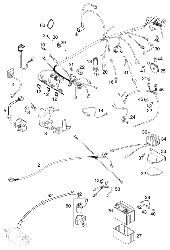 Sprängskiss: Wiring Harness – KTM 640 LC4-E SILBER/18,5Lt 2000