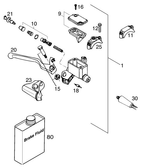 Sprängskiss: Front Brake Control – KTM 640 LC 4 2001