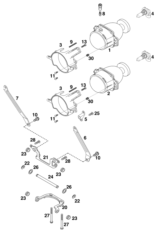 Sprängskiss: Lighting System – KTM 640 DUKE II