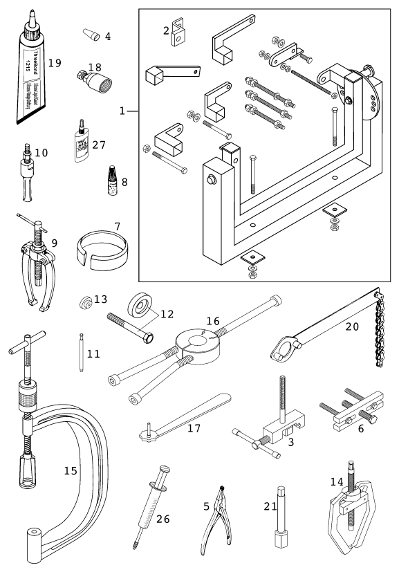 Sprängskiss: Special Tools (Engine) – KTM 400 EXC RACING 2000