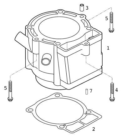 Sprängskiss: Cylinder – KTM 400 EXC RACING 2000