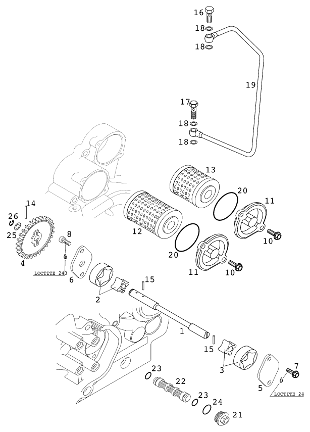 Sprängskiss: Lubricating System – KTM 400 EXC RACING 2000