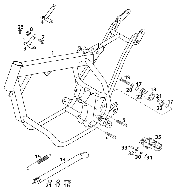 Sprängskiss: Frame – KTM 50 MINI ADVENTURE 2001