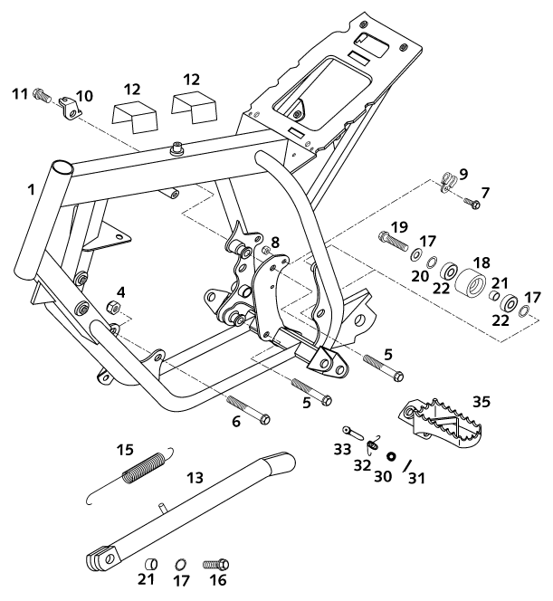 Sprängskiss: Frame – KTM 50 SX PRO SENIOR LC 2001