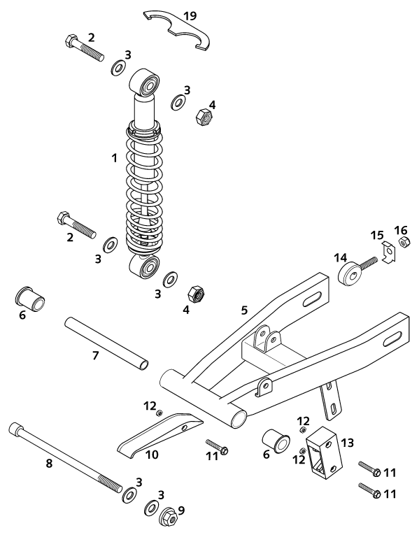 Sprängskiss: Shock Absorber – KTM 50 SX PRO SENIOR LC 2001