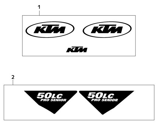 Sprängskiss: Decal – KTM 50 SX PRO SENIOR LC 2001
