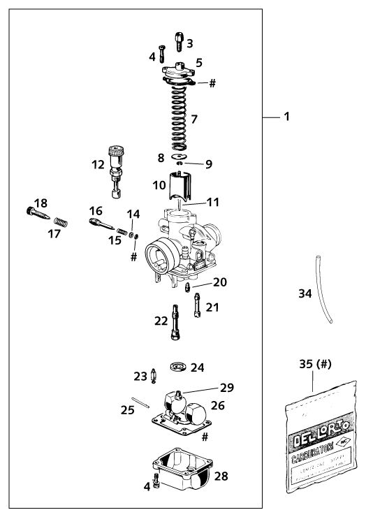 Sprängskiss: Carburetor – KTM 50 SX PRO SENIOR LC 2001