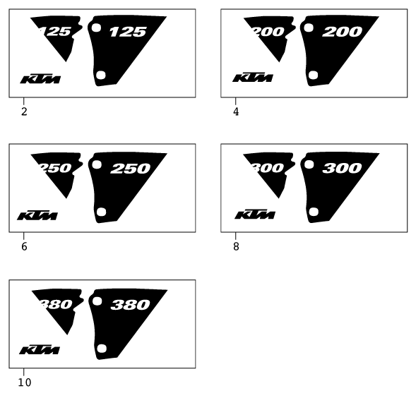Sprängskiss: Decal – KTM 125 EXC SIX-DAYS 2001