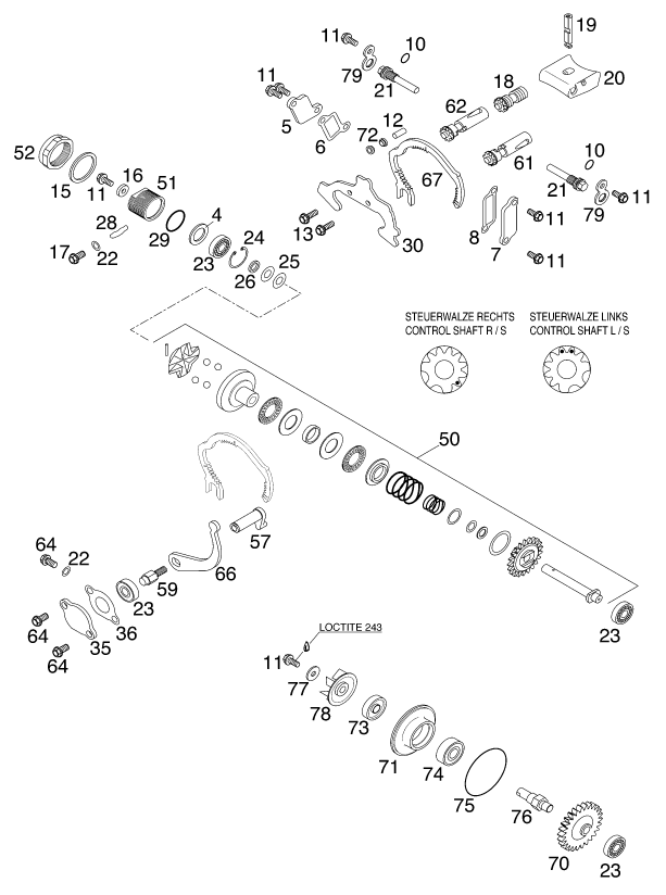Sprängskiss: Exhaust Control – KTM 125 EXC SIX-DAYS 2001