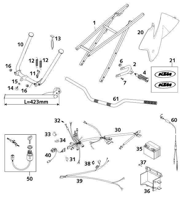 Sprängskiss: New Parts – KTM 200 EXC SGP 2001