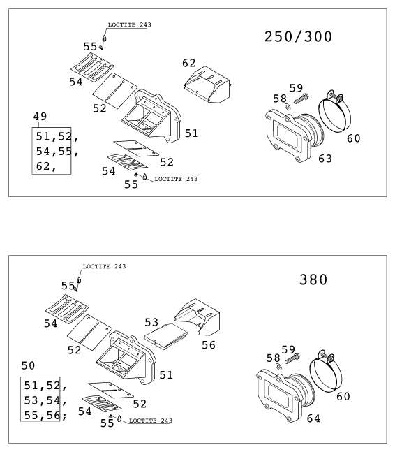 Sprängskiss: Reed Valve Case – KTM 300 EXC SIX-DAYS 2001