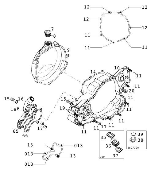 Sprängskiss: Clutch Cover – KTM 300 EXC SIX-DAYS 2001