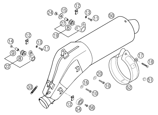 Sprängskiss: Main Silencer – KTM 400 LS-E/ MIL 04