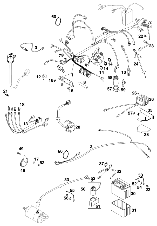 Sprängskiss: Wiring Harness – KTM 640 ADVENTURE-R 2001
