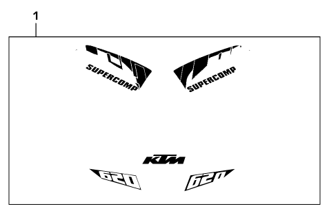 Sprängskiss: Decal – KTM 620 SC SUPER-MOTO 2001