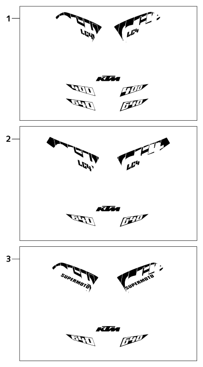 Sprängskiss: Decal – KTM 640 LC 4 2001