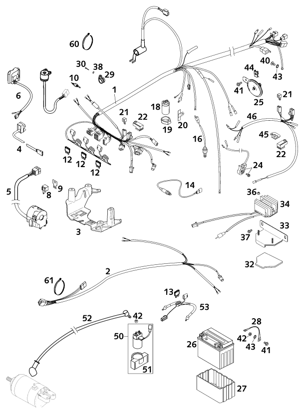 Sprängskiss: Wiring Harness – KTM 640 LC 4 2001
