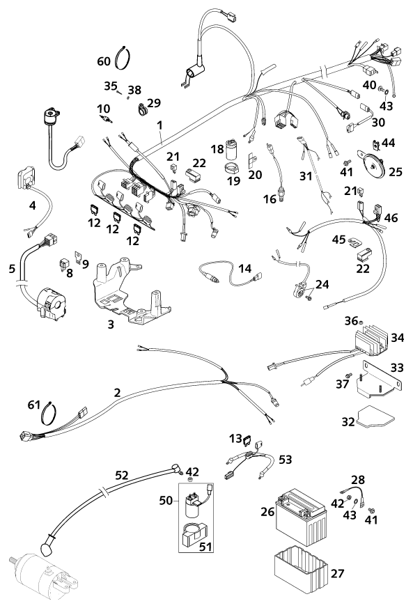 Sprängskiss: Wiring Harness – KTM 640 LC4-E SUPER-MOTO 2001